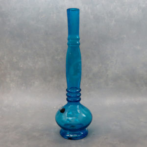18" Contoured Frosted 'Rasta Man' Based Vase Style Soft Glass Water Pipe