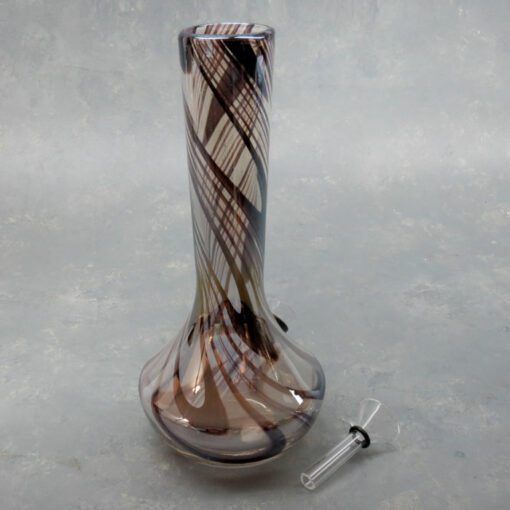 8" Pearlescent Color Streak Vase Style Soft Glass Water Pipe