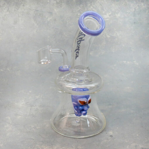 7.5" Hipster Glass 'Face Perc' Glass Water Pipe w/Angled Mouthpiece & Quartz Banger