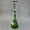 13" 'Double Helix/Half-Dome Perc' Beaker-Based Glass Water Pipe w/Ice Catch & Diffused Downstem