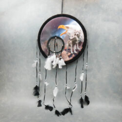 15" Beaded Feather Mandala w/5" Beaded Feather Dream Catcher w/Assorted Native American Designs