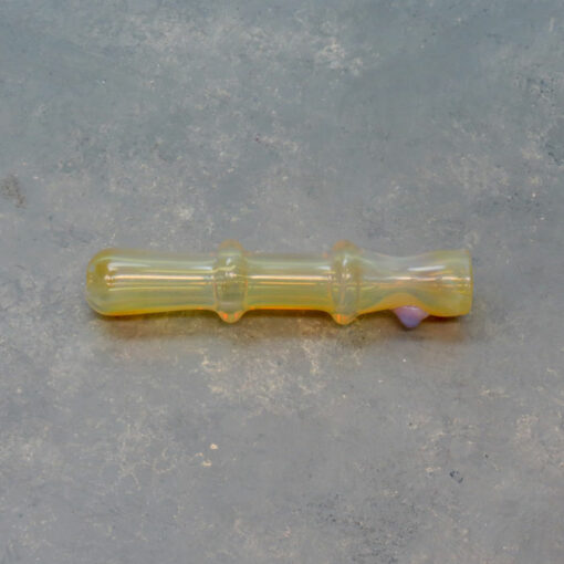 3.75" Fumed Narrow Glass Chillums w/Rings & Pastel Bump