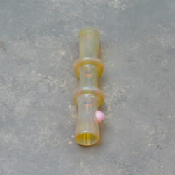 3.75" Fumed Narrow Glass Chillums w/Rings & Pastel Bump