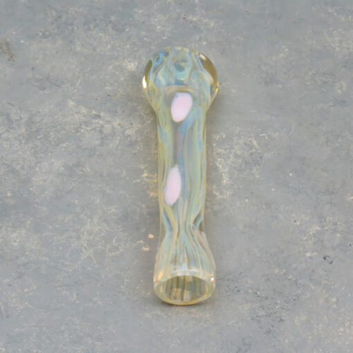 3.75" Fumed Inside-Out Color Streak Glass Chillums w/Pastel Spots & Flattened Mouthpiece
