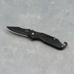 2.75" Slotted Falcon Spring-Assisted Knife w/Carabiner and Belt Clips