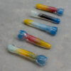 3.25" Three-Color Splotch Glass Chillums w/Twist Neck