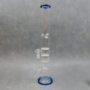 18" Triple Showerhead Perc Color Accent Glass Water Pipe w/Base & Ice Catch