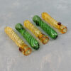 3.5" Twisted Stripe Colored Glass Chillums w/Bump