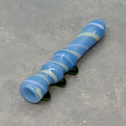 3.75" Three-Bump Curvy Glass Chillums w/Pastel Line Twist