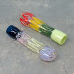 3.25" Wild Line Body Solid Bowl Glass Chillums w/Flattened Mouthpiece
