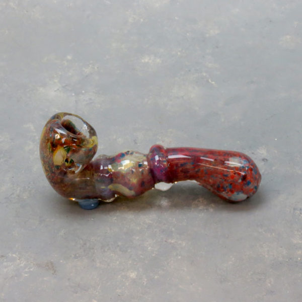 5" Stubby Sherlock Inside Out Glass Hand Pipes w/Rings & Bumps