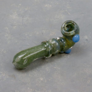5" Stubby Sherlock Inside Out Glass Hand Pipes w/Rings & Bumps