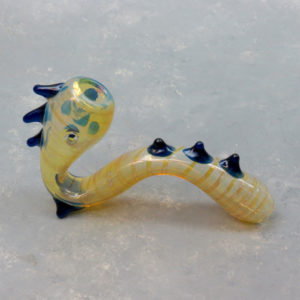 7" Fumed Spikey Inside-Out Glass Sherlock Hand Pipe w/Carb, Bumps, and Feet