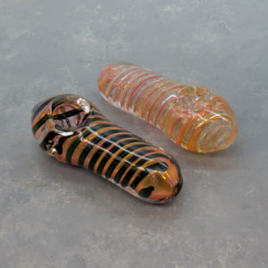 4.75" Wide Body Inside-Out Twist Glass Hand Pipes w/Carb