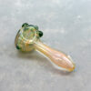 5" Fumed Inside Out Bumpy Bowl Swirl Smooth Stem Glass Hand Pipes w/Carb