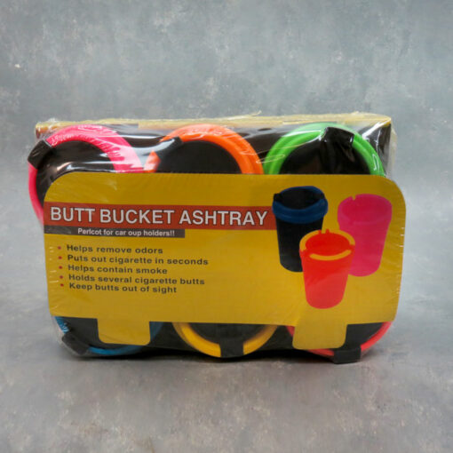 3.25" Jumbo Butt Bucket Self-Extinguishing Ashtrays w/Latch Top