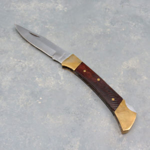 2.5" Folding Knives w/Leather Belt Sheath (12pcs/box) [AS-IS] Some blades may have slight tarnishing