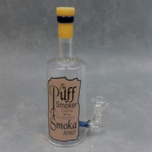10" 'The Puff Smoker' Bottle Glass Water Pipe w/Inline Perc