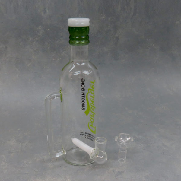 10" 'Charlsberger'' Bottle Glass Water Pipe w/Inline Perc & Handle