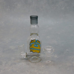 5.5" 'Chivasi Bong' Mini Bottle Glass Water Pipe w/Inline Perc