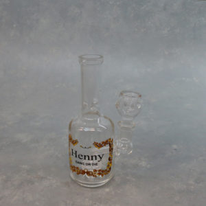 5.25" 'Henny Gang' Mini Bottle Glass Water Pipe w/Puck Perc & Micro Ice Catch