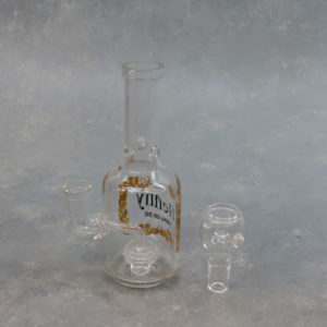 5.25" 'Henny Gang' Mini Bottle Glass Water Pipe w/Puck Perc & Micro Ice Catch