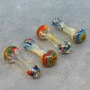 4" Inside Out Frit Bit Glass Hand Pipes w/Color Swirl Bowl