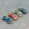 3.5" Wide Twisted Bubbles Frit Glass Hand Pipes