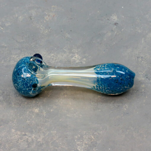 4" Fumed Stem Frit Glass Hand Pipes w/Color Bump