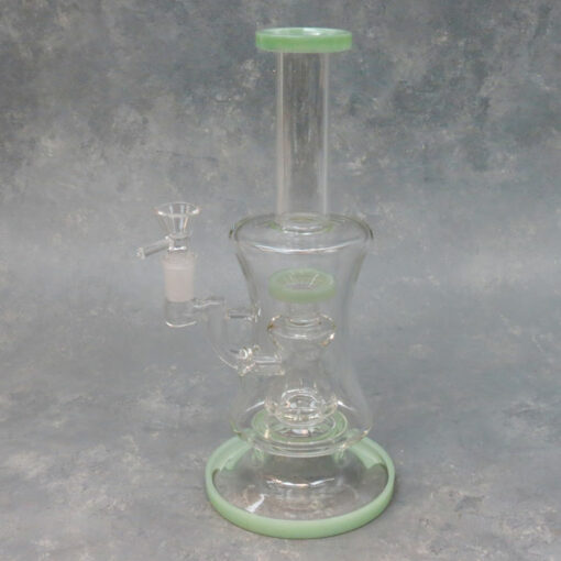 10" Recursive [Puck] Perc Curvy Rig-Style Glass Water Pipe w/Color Accent