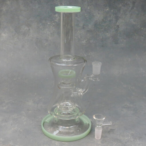 10" Recursive [Puck] Perc Curvy Rig-Style Glass Water Pipe w/Color Accent