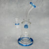 9" UFO Perc Color Accent Rig-Style Glass Water Pipe w/Ring & Bent Mouthpiece