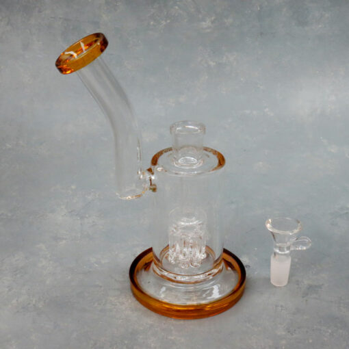 8" Tree Perc Rig-Style Glass Water Pipe w/Color Accent