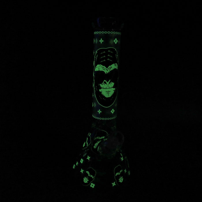 10 350Gr. Glow in Dark LV Blue Gorilla Beaker Glass Water P