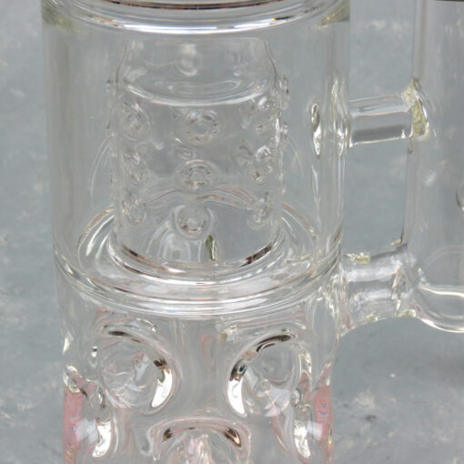 16" Multi Perc Glass Water Pipe w/Ice Catches, Color Accent & Internal Rings