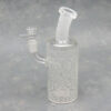 8" Engraved Monster Puck Perc Bottle Style Glass Water Pipe w/Short Bent Mouthpiece
