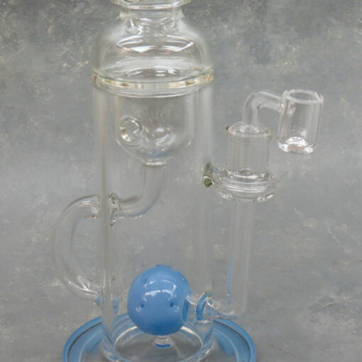 12" Ball Perc to Swiss Recycler Rig Style APO Glass Water Pipe w/Ring & Narrow Mouthpiece