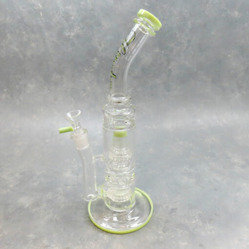 12.75" Matrix to UFO Matrix Perc Hipster Glass Water Pipe w/Ice Pinches & Bent Ringed Mouthpiece