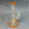 9" Matrix Perc Hipster Glass Water Pipe w/Ribbed Straight Mouthpiece