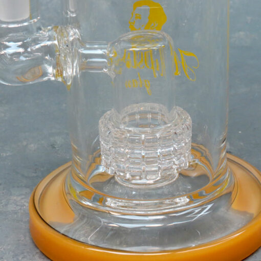 9" Matrix Perc Hipster Glass Water Pipe w/Ribbed Straight Mouthpiece