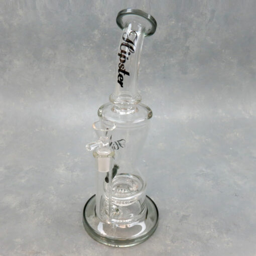 11.5" Honeycomb Perc Hourglass Hipster Glass Water Pipe w/Bent Mouthpiece
