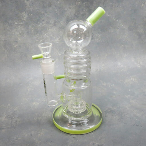 10" Matrix Perc Ribbed Hipster Glass Water Pipe w/Bulb Bit