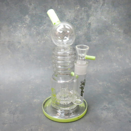 10" Matrix Perc Ribbed Hipster Glass Water Pipe w/Bulb Bit