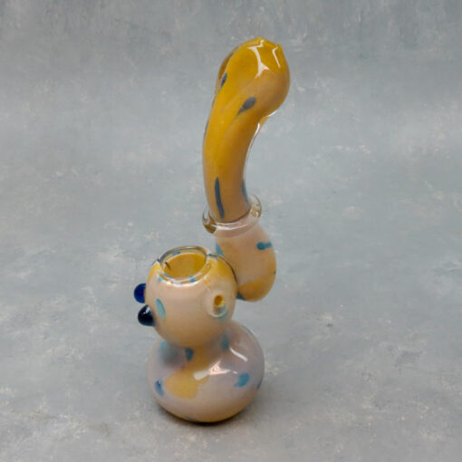 7.5" Spotted Frit Glass Bubblers w/Tri-Dot, Ring & Tapered Bit