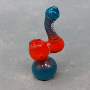 5.5" Dual Color Spiral Neck Glass Bubblers
