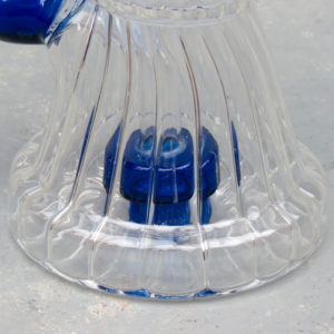 10" Puck Perc Inside Out Fluting Glass Water Pipe w/Gourd Bulge & Color Accent