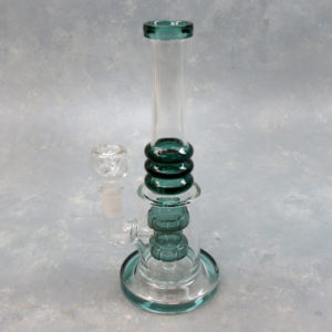 8.5" Puck Barrel Perc Glass Water Pipe w/Color Accent