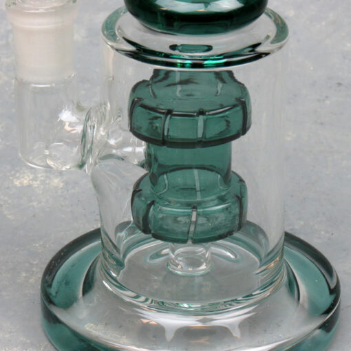 8.5" Puck Barrel Perc Glass Water Pipe w/Color Accent