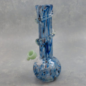 10" Color Splotch Vase-Style Soft Glass Water Pipe w/Glow in the Dark Coil Wrap & GOG Joint