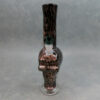 12" Color Splotch Metallic Flake Skull Shaped Soft Glass Water Pipe w/Narrow Base & GOG Joint